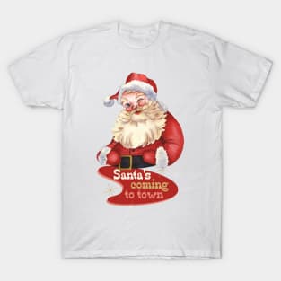 Retro Vintage Santa Claus Christmas T-Shirt